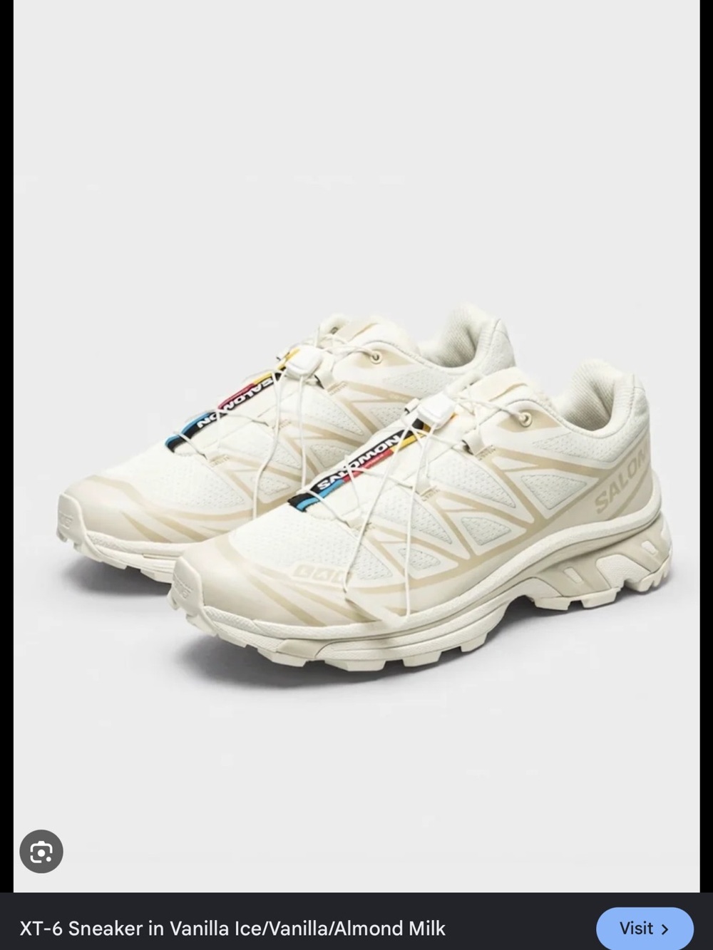 NIB Salomon XT-6 Women's Sneaker in Vanilla Ice